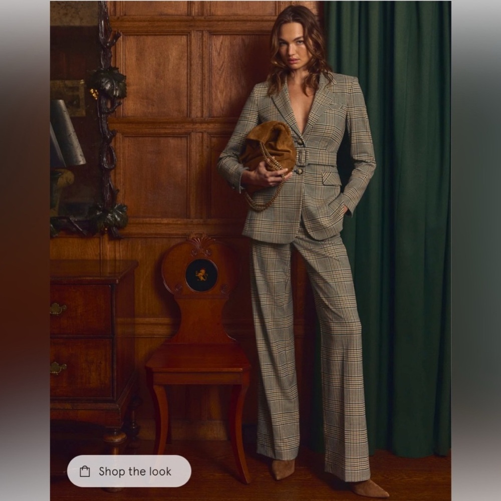 Veronica Beard Tonelli Pant - Ecru / Green Multi